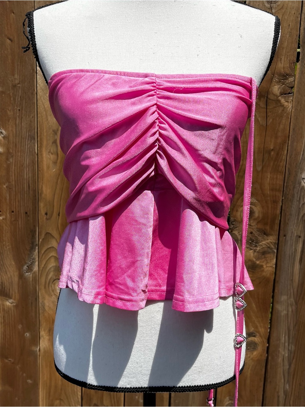Barbiecore/Fairycore Ruched Strapless Pink Peplum Top or Skirt? Accepting offers
